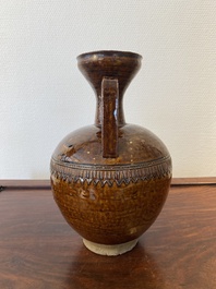A Chinese brown-glazed ewer, Song