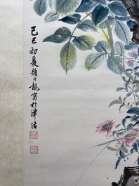 Toegeschreven aan Yan Bolong 顏伯龍 (1898-1955): 'Vogels', inkt en kleur op papier