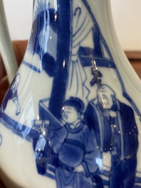 Een Chinese blauw-witte 'Xi Xiang Ji' dekselkan, Xuande merk, Kangxi