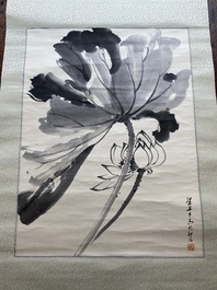 Liang Danfong 梁丹丰 (1935-2021): 'Lotus', inkt op papier, gedateerd 1976
