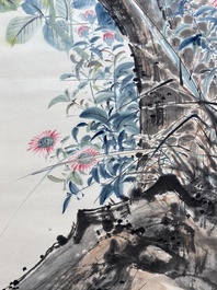 Toegeschreven aan Yan Bolong 顏伯龍 (1898-1955): 'Vogels', inkt en kleur op papier