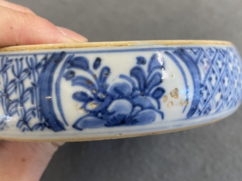 A Chinese blue and white ink stone, Kangxi