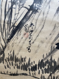Liu Ruihua 劉瑞華 (1971): 'Squirrels and grapes', ink and colour on paper, dated 1995 and Jiang Yunge 江雲閣: 'Bamboo', ink on silk, dated 1949