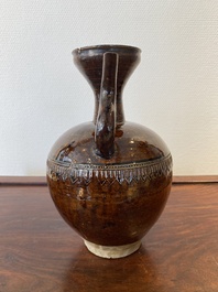A Chinese brown-glazed ewer, Song