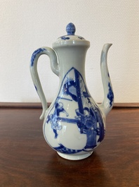 Een Chinese blauw-witte 'Xi Xiang Ji' dekselkan, Xuande merk, Kangxi