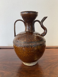 A Chinese brown-glazed ewer, Song