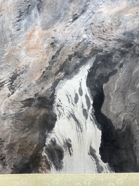 Yang Shanshen 楊善深 (1913-2004): 'Landscape with waterfall', ink and colour on paper, dated 1944
