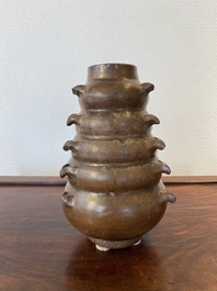 A Chinese monochrome brown-glazed vase, Song