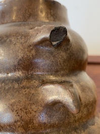 A Chinese monochrome brown-glazed vase, Song