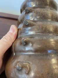 A Chinese monochrome brown-glazed vase, Song
