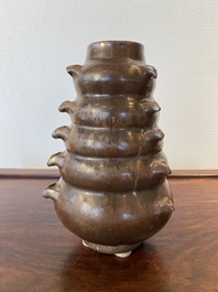 A Chinese monochrome brown-glazed vase, Song