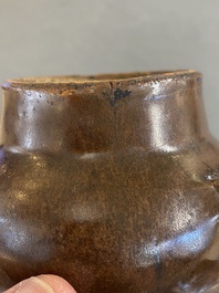 A Chinese monochrome brown-glazed vase, Song