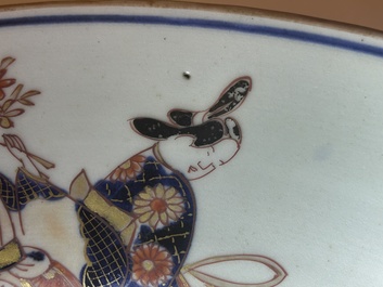 Een grote Japanse Imari schotel, Edo, 18e eeuw