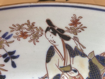 Een grote Japanse Imari schotel, Edo, 18e eeuw