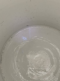 Een uitzonderlijk groot paar Chinese blauw-witte dekselvazen, 19/20e eeuw