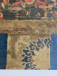 Een thangka met Bhaisajyaguru, Tibet, 15/16e eeuw