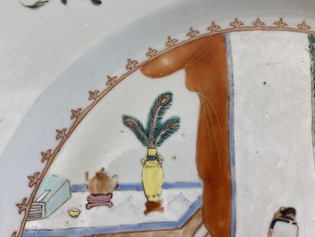 A Chinese famille rose 'musicians' dish, Qianlong
