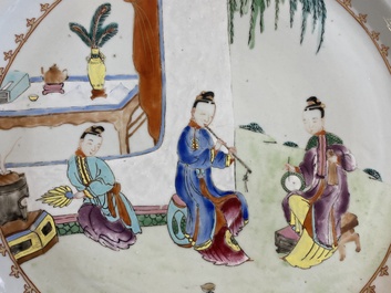A Chinese famille rose 'musicians' dish, Qianlong