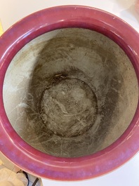 A large Chinese flamb&eacute;-glazed jardini&egrave;re, 19th C.