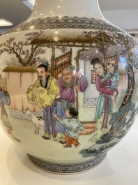 A Chinese famille rose bottle vase, Qianlong mark, Republic