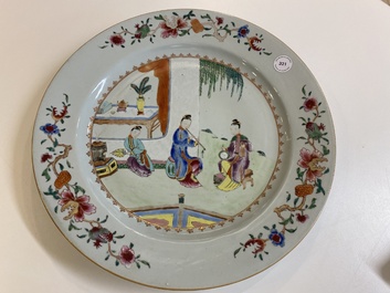 A Chinese famille rose 'musicians' dish, Qianlong