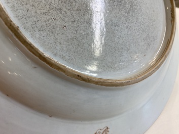 A Chinese famille rose 'qilin and phoenix' dish, Yongzheng