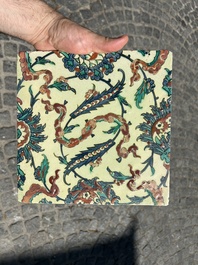 An Iznik tile with floral and cloud-band design, Turkey, 2nd half 16th C.