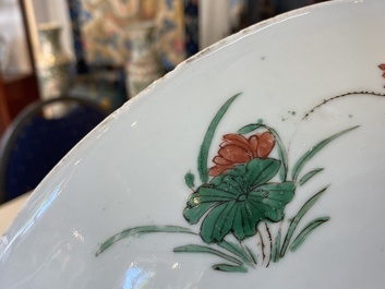 A Chinese famille verte 'qilins and phoenixes' dish, Kangxi