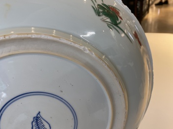 A Chinese famille verte 'qilins and phoenixes' dish, Kangxi