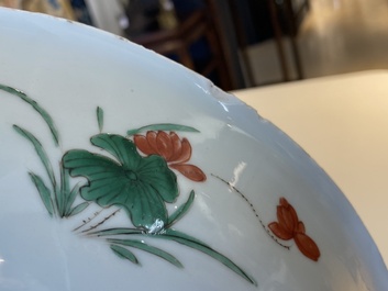 A Chinese famille verte 'qilins and phoenixes' dish, Kangxi