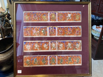 Eight tsaklis and three painted wood book covers, Tibet, 19th C.