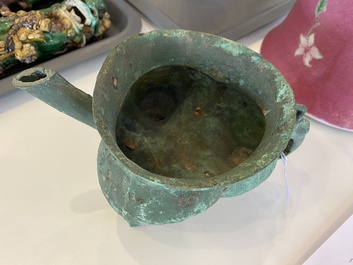 A Chinese bronze 'he' wine ewer, Western Zhou, ca. 11th-8th C. b.C.