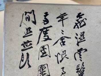 Navolger van Zhang Daqian 張大千 (1898-1983): 'Chinese schone' en 'Orchidee', inkt en kleur op papier