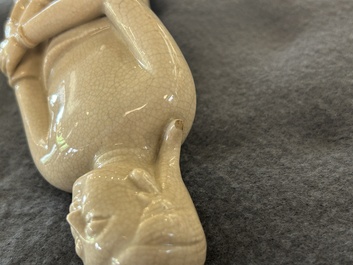 A Chinese monochrome soft paste sculpture of Adam, Kangxi