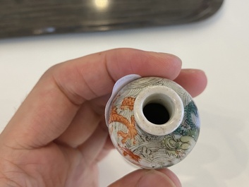 Six Chinese snuff bottles with dragons and Buddhist lions, 19/20th C.
