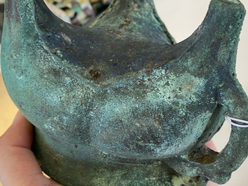 A Chinese bronze 'he' wine ewer, Western Zhou, ca. 11th-8th C. b.C.