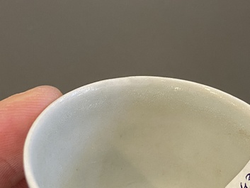 Zes stukken Chinees blauw-wit scheepswrakporselein, Transitie periode en later