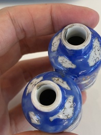 Six Chinese snuff bottles with dragons and Buddhist lions, 19/20th C.