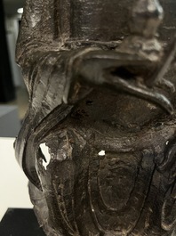 Sculpture de Wenchang Wang en bronze, Chine, Ming
