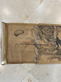 Japanse school, navolger van Sesson Shukei 雪村周継 (1504 &ndash; c. 1589): 'Twee onsterfelijken', inkt en kleur op papier
