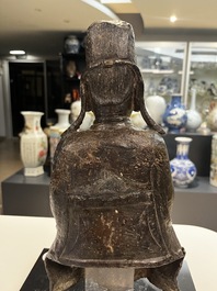 Sculpture de Wenchang Wang en bronze, Chine, Ming