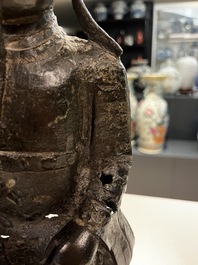 Sculpture de Wenchang Wang en bronze, Chine, Ming