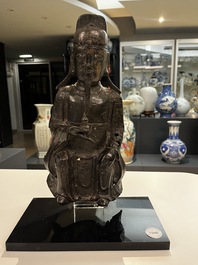 Sculpture de Wenchang Wang en bronze, Chine, Ming