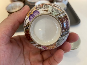 Een diverse collectie Chinese borden, koppen en schotels, Kangxi en later