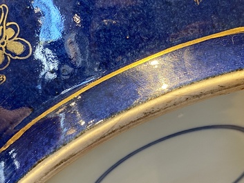 A large Chinese powder-blue and iron-red 'eight immortals' bowl, 19th C.