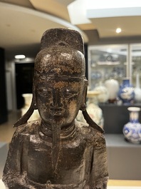 Sculpture de Wenchang Wang en bronze, Chine, Ming