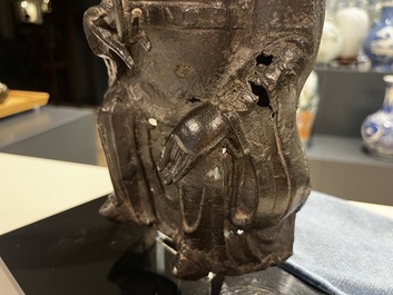 Sculpture de Wenchang Wang en bronze, Chine, Ming