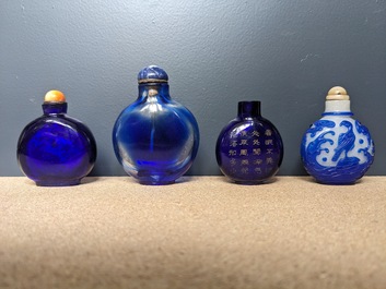 Eight Chinese glass snuff bottles, 19/20th C.