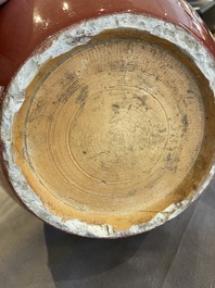 A Chinese sang-de-boeuf-glazed jar, a blanc de Chine Buddha and two plates, 19th C.