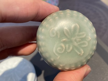 Six Chinese celadon- and qingbai-glazed wares, Song and later